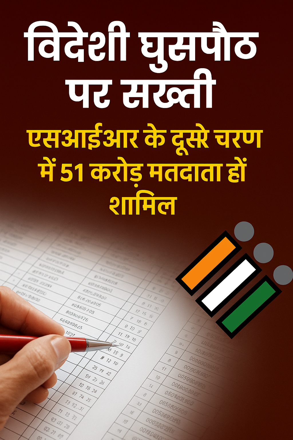 “विदेशी घुसपैठ पर सख्ती: एसआईआर के दूसरे चरण में 51 करोड़ मतदाता होंगे शामिल”