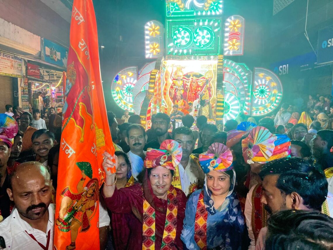 सहावर में निकली भगवान श्रीराम की राजगद्दी शोभायात्रा