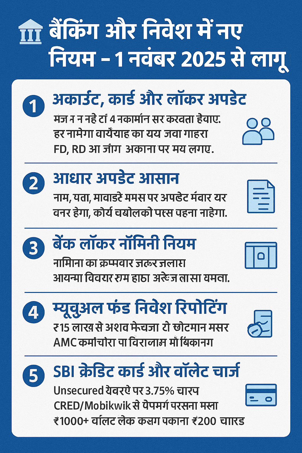 बैंकिंग और निवेश में नए नियम – 1 नवंबर 2025 से लागू