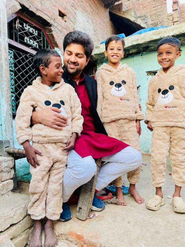 कड़ाके की ठंड में जरूरतमंद बच्चों के लिए गर्म कपड़े वितरित किए, जुनैद सिद्दीकी की पहल
