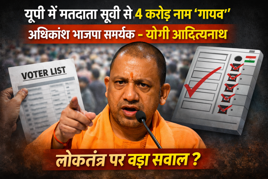 यूपी में मतदाता सूची से 4 करोड़ नाम ‘गायब’, अधिकांश भाजपा समर्थक — योगी आदित्यनाथ