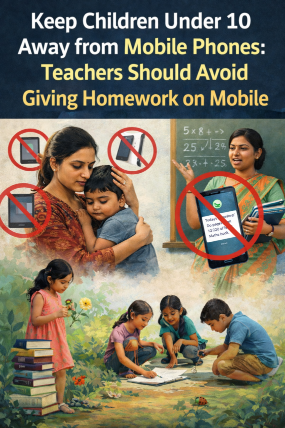 १० वर्ष से कम उम्र के बच्चों को मोबाइल से दूर रखिए: अध्यापक मोबाइल पर होमवर्क देने से बचें