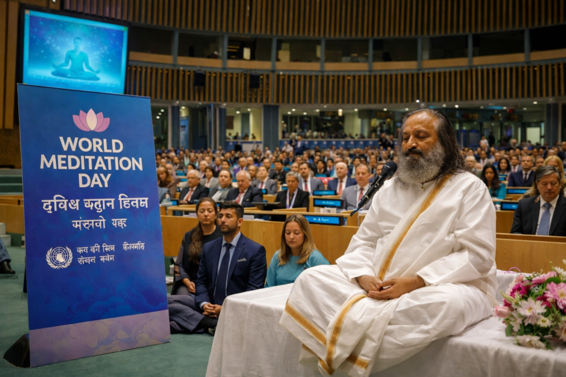 दूसरा विश्व ध्यान दिवस आज: संयुक्त राष्ट्र में श्री श्री रवि शंकर ने कराया ध्यान सत्र