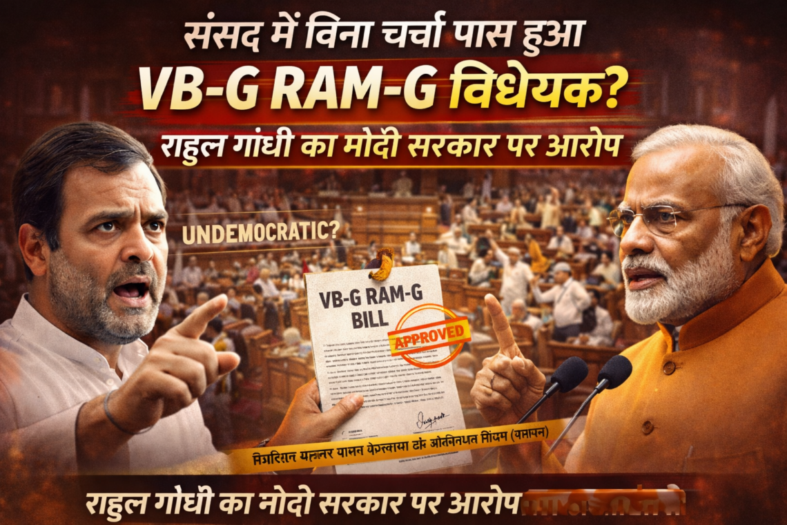 संसद में बिना चर्चा पास हुआ VB-G RAM-G विधेयक? राहुल गांधी का मोदी सरकार पर आरोप