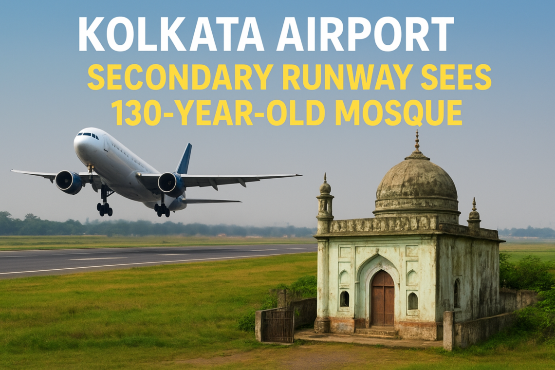 कोलकाता एयरपोर्ट: सेकेंडरी रनवे के पास 130 साल पुरानी मस्जिद सुरक्षा चिंता का विषय