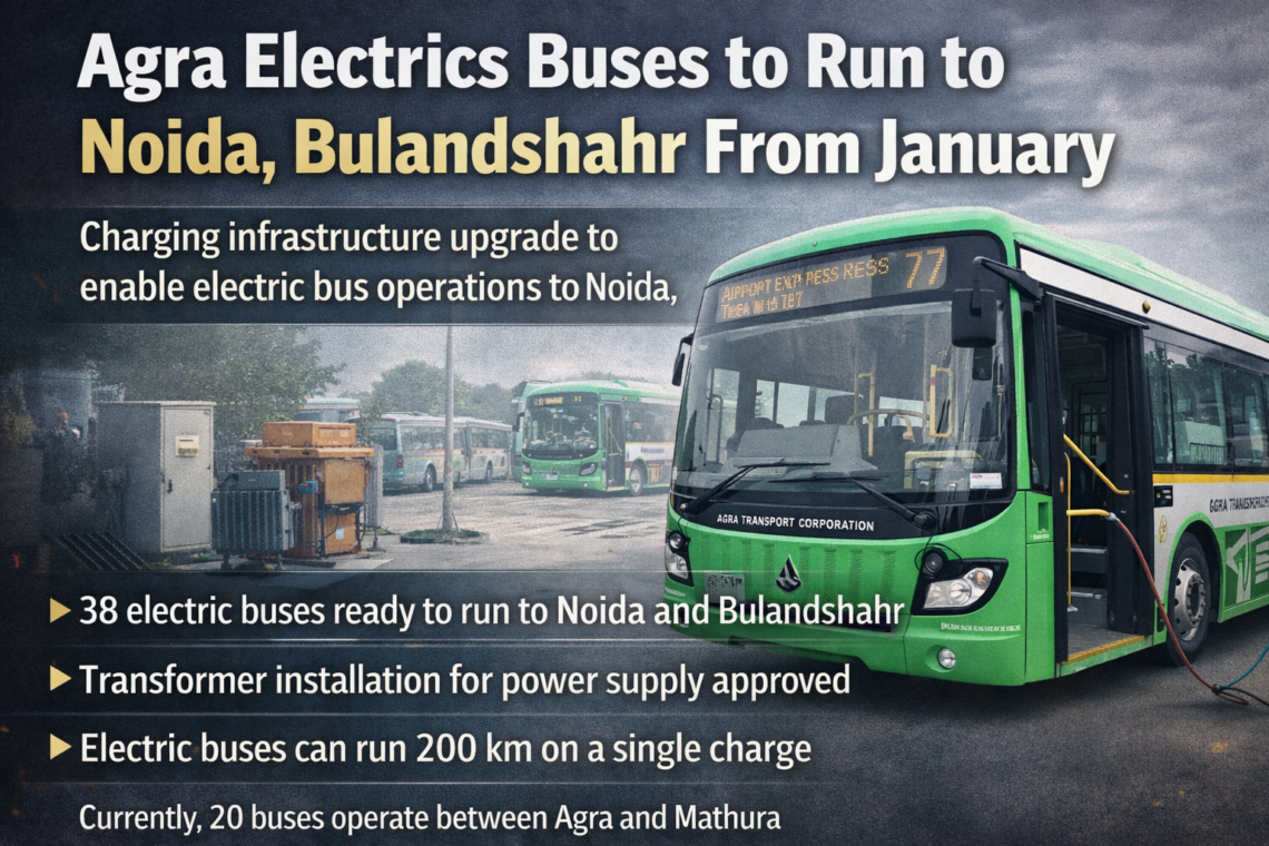 जनवरी से नोएडा-बुलंदशहर रूट पर दौड़ेंगी आगरा रोडवेज की इलेक्ट्रिक बसें