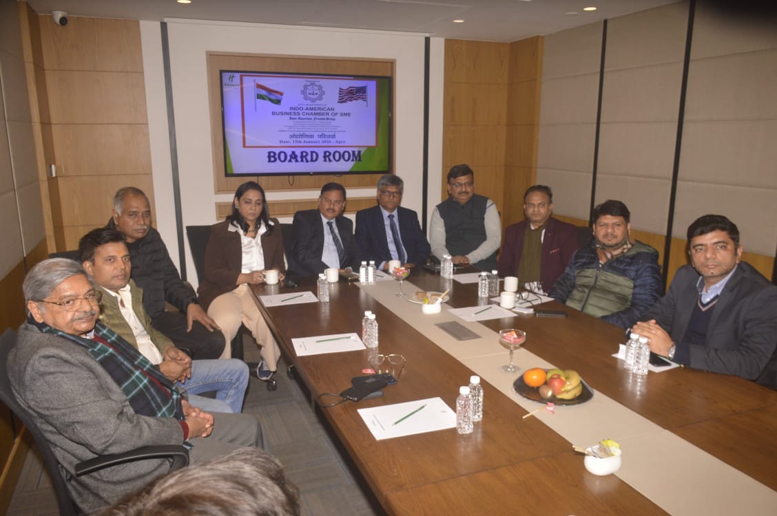 इंडो-अमेरिकन बिजनेस चैंबर ऑफ एसएमई ने आगरा के औद्योगिक संगठनों व उद्यमियों संग की अंतरराष्ट्रीय परिचर्चा