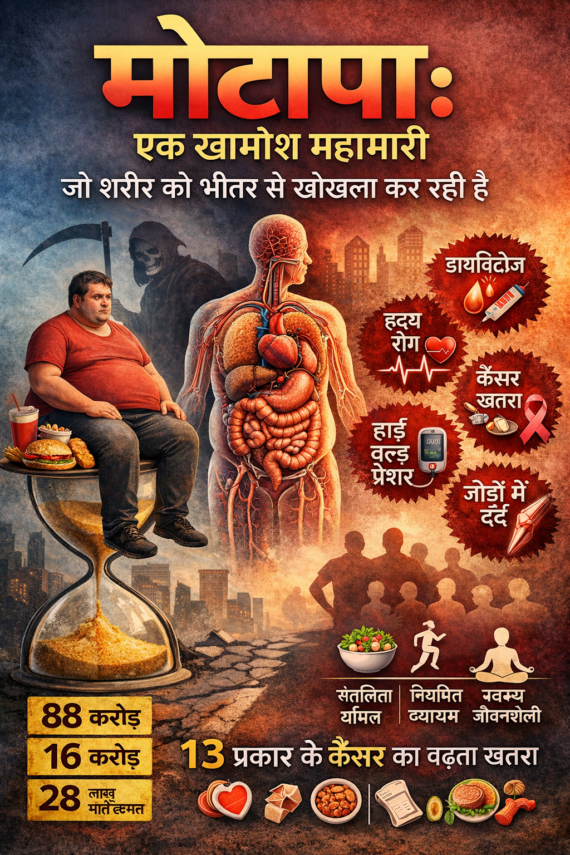 मोटापा: एक खामोश महामारी जो शरीर को भीतर से खोखला कर रही है