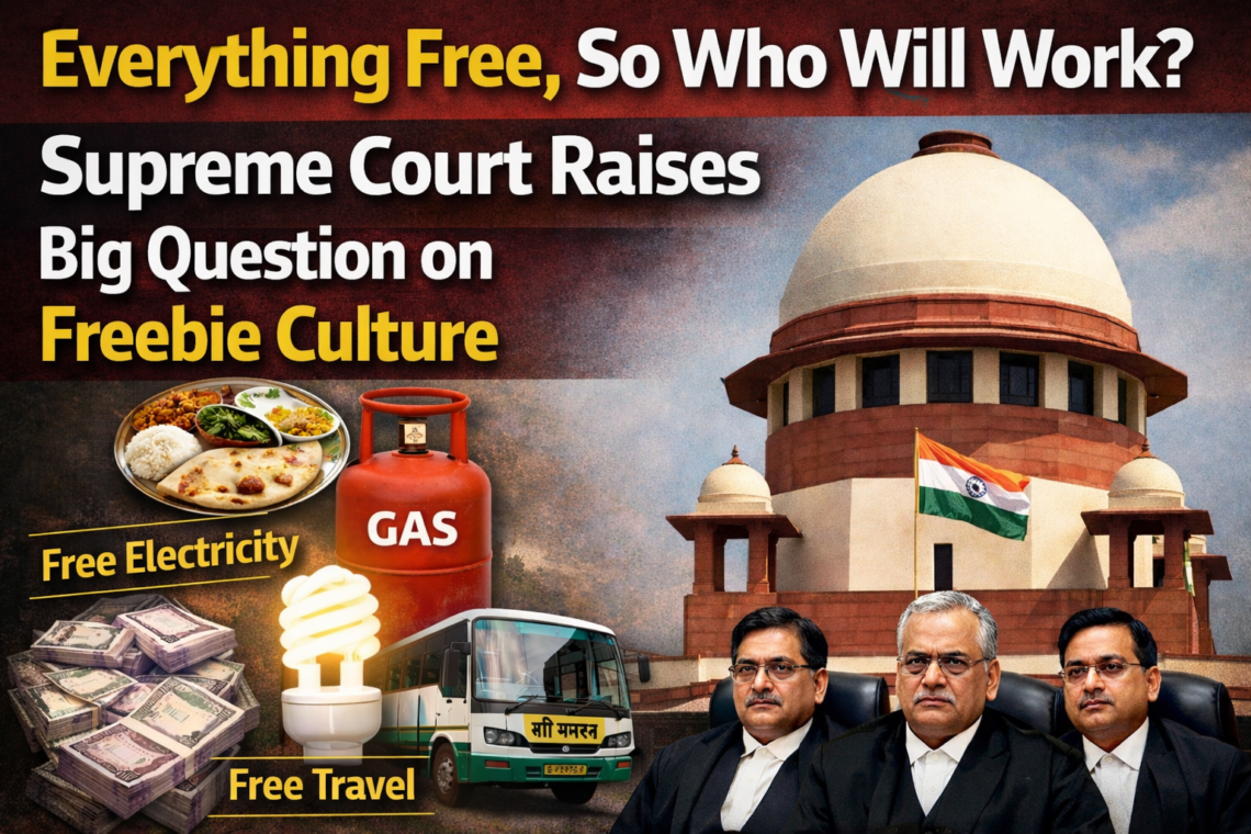 “फ्रीबीज कल्चर पर सुप्रीम कोर्ट का बड़ा सवाल – सबकुछ मुफ्त मिलेगा तो काम कौन करेगा?