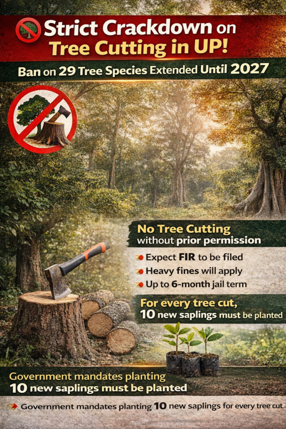 यूपी में पेड़ काटने पर सख्ती! 29 प्रजातियों पर 2027 तक बैन