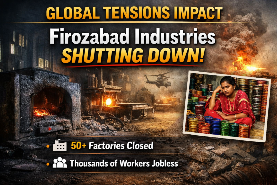 अंतरराष्ट्रीय तनाव का असर: कांच नगरी फिरोजाबाद में उद्योग बंद होने लगे