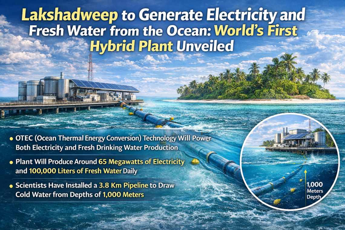 लक्षद्वीप में समुद्र से बनेगी बिजली और मीठा पानी, दुनिया का पहला हाइब्रिड प्लांट तैयार