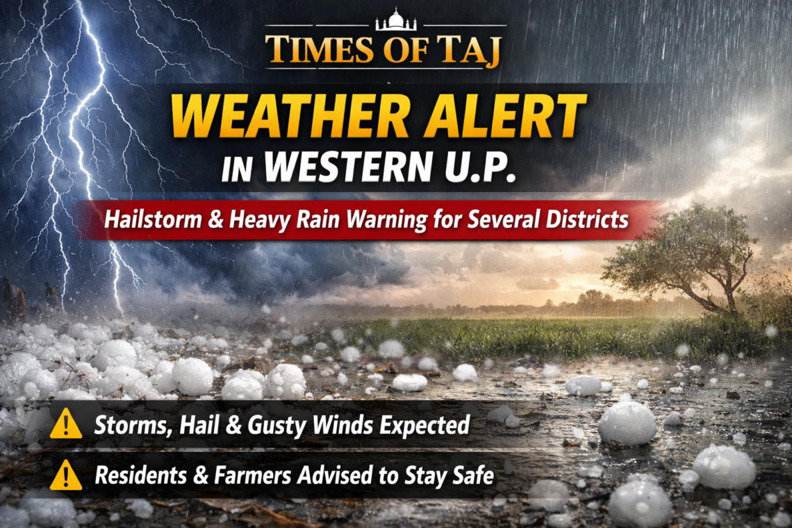 पश्चिमी यूपी में मौसम का अलर्ट, कई जिलों में ओलावृष्टि और तेज आंधी-बारिश की चेतावनी