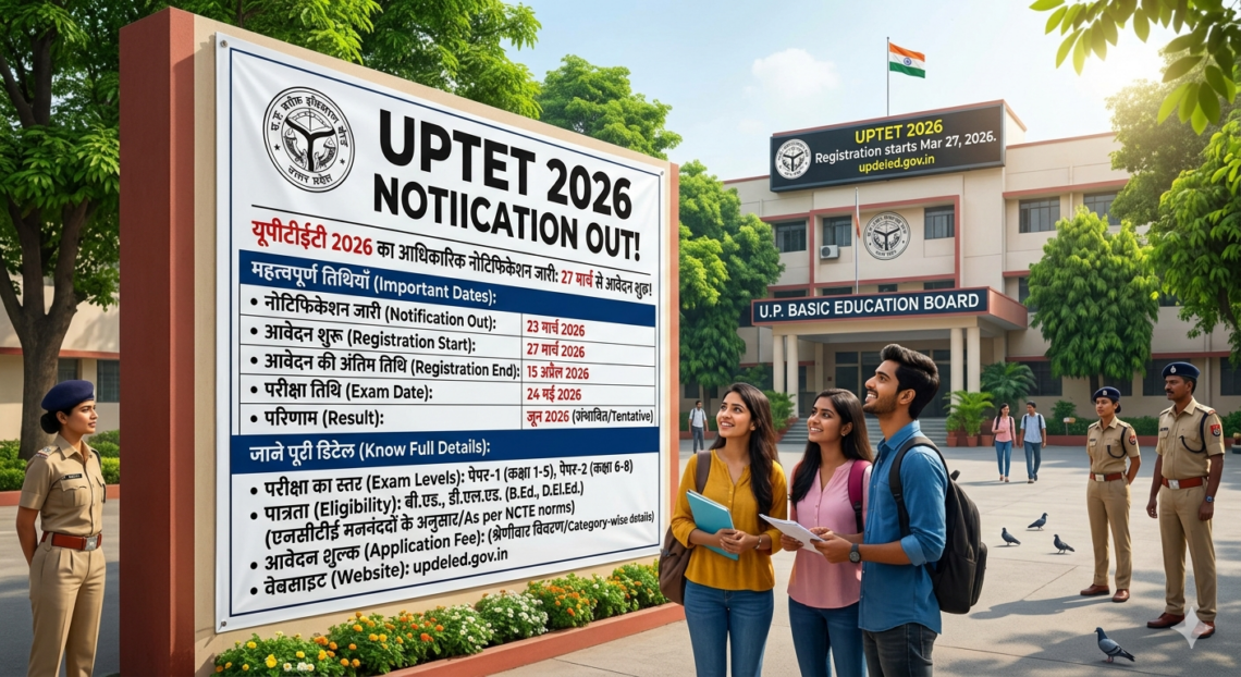 UPTET 2026 का नोटिफिकेशन जारी: 27 मार्च से आवेदन शुरू, जानें पूरी डिटेल