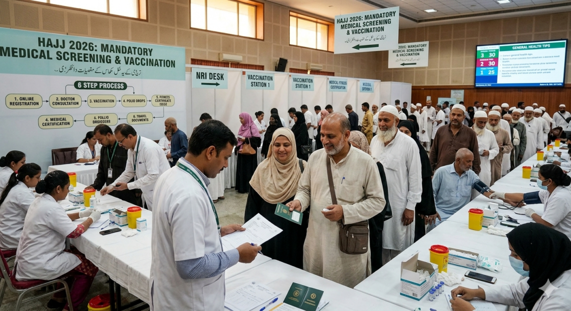 हज यात्रियों के लिए बड़ा अपडेट: मेडिकल स्क्रीनिंग और वैक्सीनेशन अनिवार्य, प्रवासी भारतीय भी शामिल