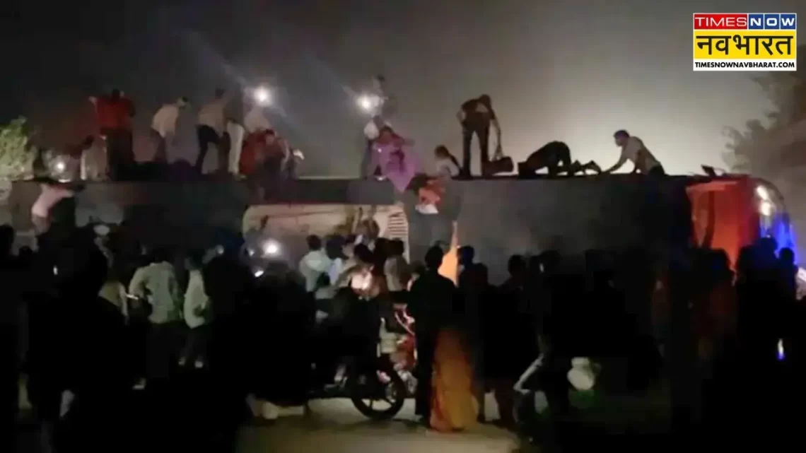 मथुरा में यमुना एक्सप्रेसवे पर दर्दनाक हादसा: डबल डेकर बस पलटी, 20 यात्री गंभीर घायल