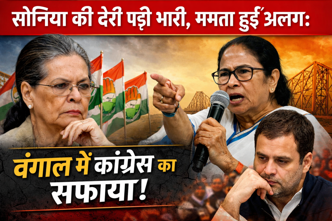 “सोनिया की देरी पड़ी भारी, ममता हुईं अलग: बंगाल में कांग्रेस का सफाया!”