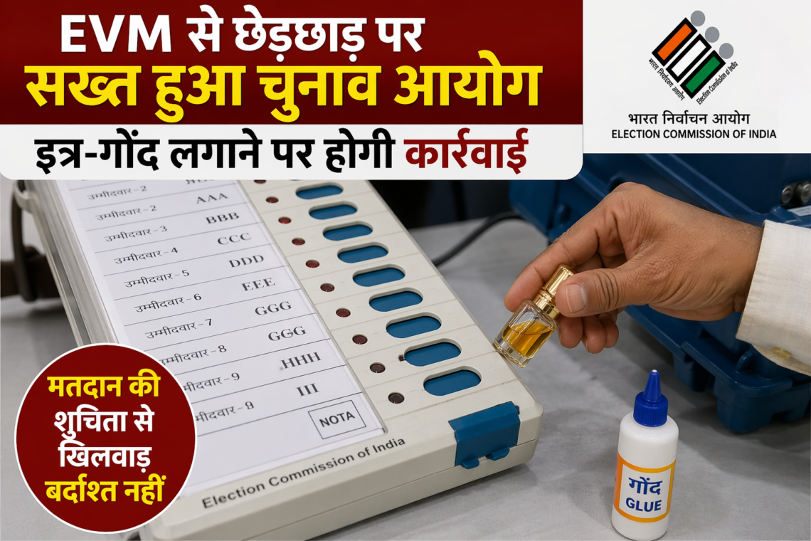 EVM से छेड़छाड़ पर सख्त हुआ चुनाव आयोग, इत्र-गोंद लगाने पर होगी कार्रवाई