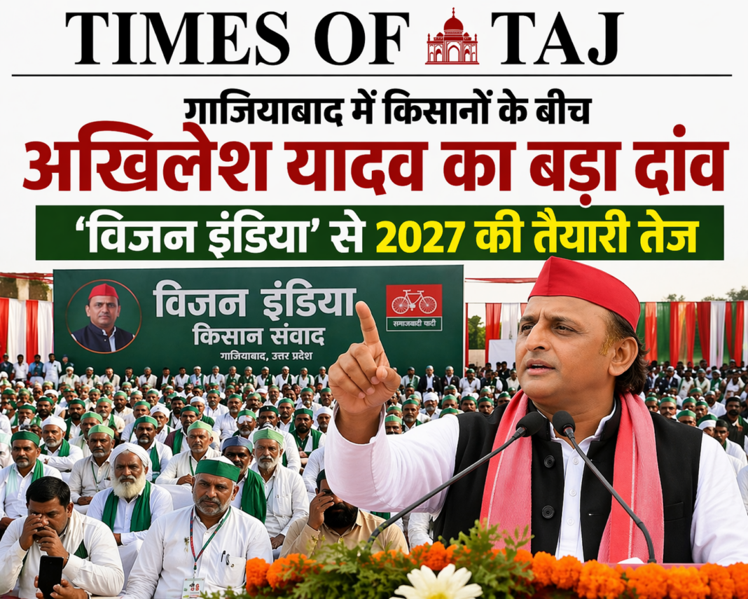 गाजियाबाद में किसानों के बीच अखिलेश यादव का बड़ा दांव, ‘विजन इंडिया’ से 2027 की तैयारी तेज़