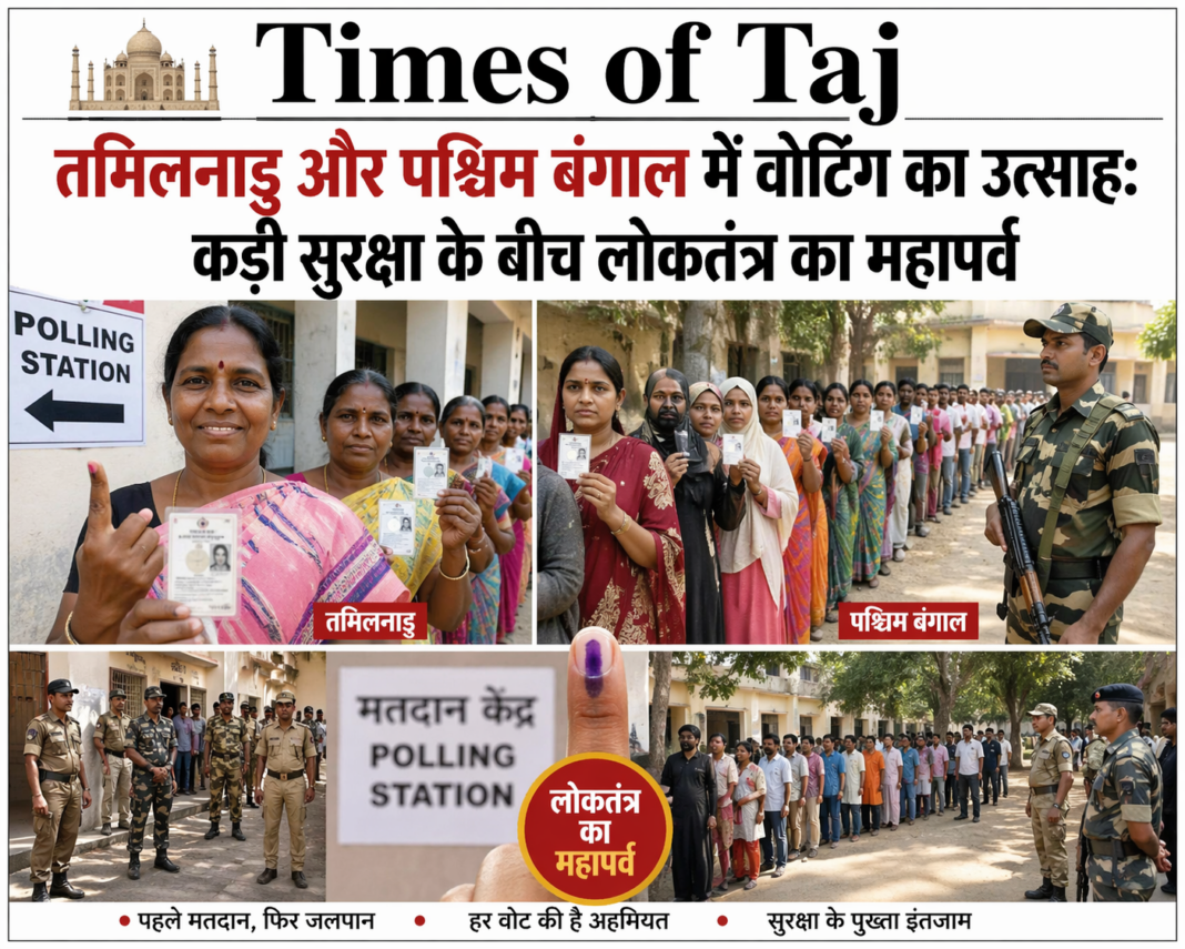 तमिलनाडु और पश्चिम बंगाल में वोटिंग का उत्साह: कड़ी सुरक्षा के बीच लोकतंत्र का महापर्व