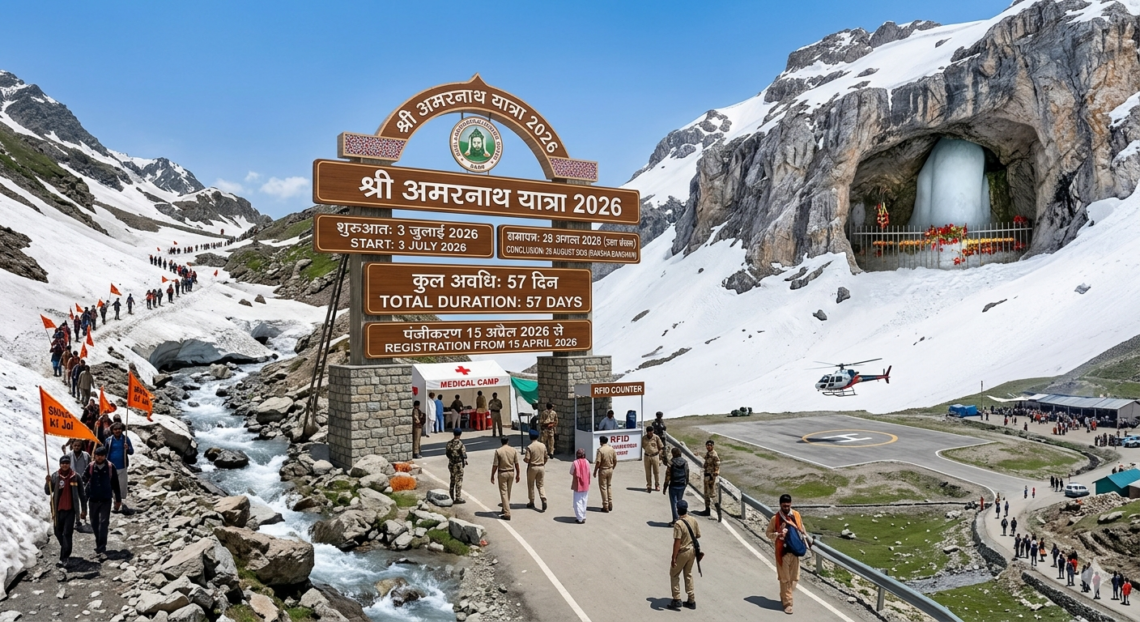 अमरनाथ यात्रा 2026: 3 जुलाई से शुरुआत, 28 अगस्त को समापन