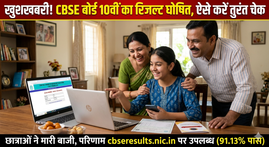 “खुशखबरी! CBSE बोर्ड 10वीं का रिजल्ट घोषित, ऐसे करें तुरंत चेक”