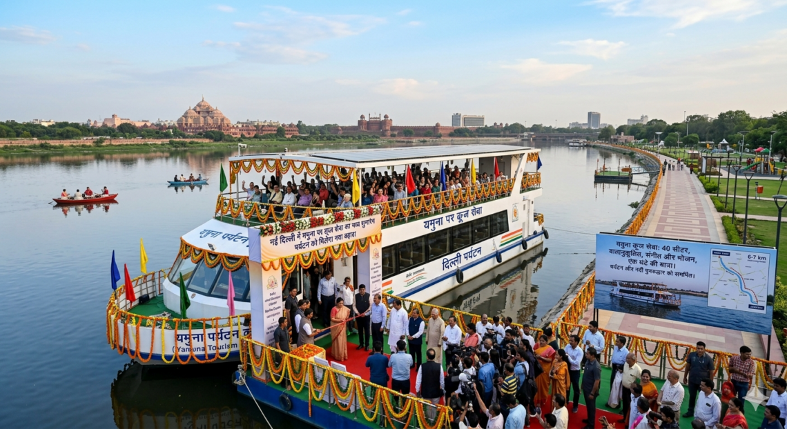 नई दिल्ली में यमुना पर जल्द शुरू होगी क्रूज सेवा, पर्यटन को मिलेगा बढ़ावा
