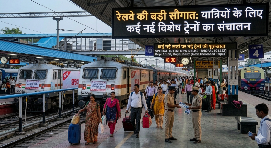 रेलवे की बड़ी सौगात: यात्रियों के लिए कई नई विशेष ट्रेनों का संचालन