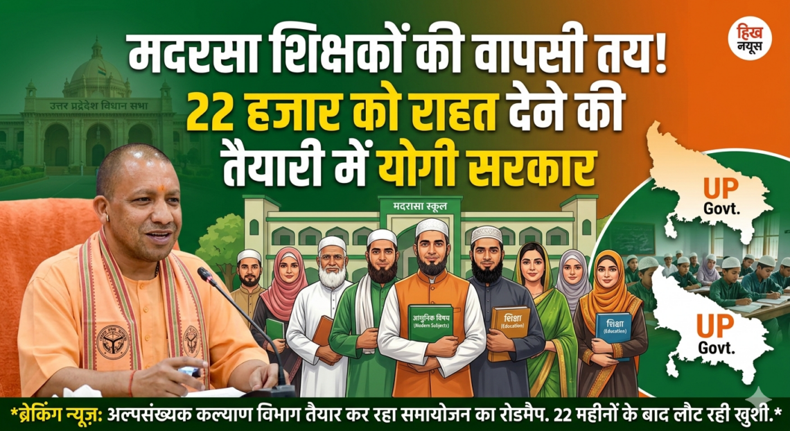 मदरसा शिक्षकों की वापसी तय! 22 हज़ार को राहत देने की तैयारी में योगी सरकार