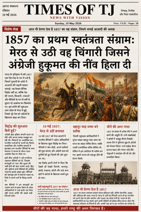 1857 का प्रथम स्वतंत्रता संग्राम: मेरठ से उठी वह चिंगारी जिसने अंग्रेजी हुकूमत की नींव हिला दी