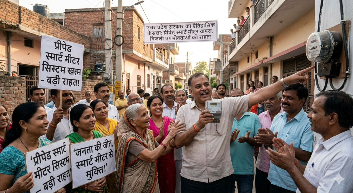 उत्तर प्रदेश में बिजली उपभोक्ताओं को बड़ी राहत, प्रीपेड स्मार्ट मीटर सिस्टम खत्म