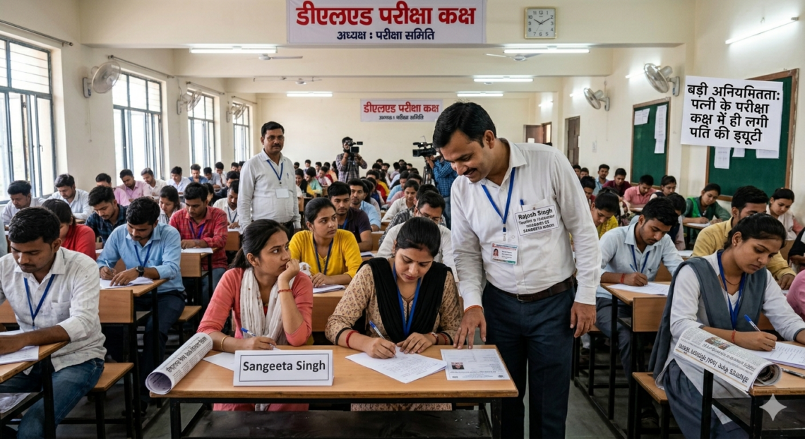 डीएलएड परीक्षा में बड़ी अनियमितता, पत्नी के परीक्षा कक्ष में ही लगी पति की ड्यूटी