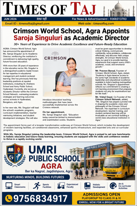 Crimson World School, Agra Appoints Saroja Singuluri as Academic Director