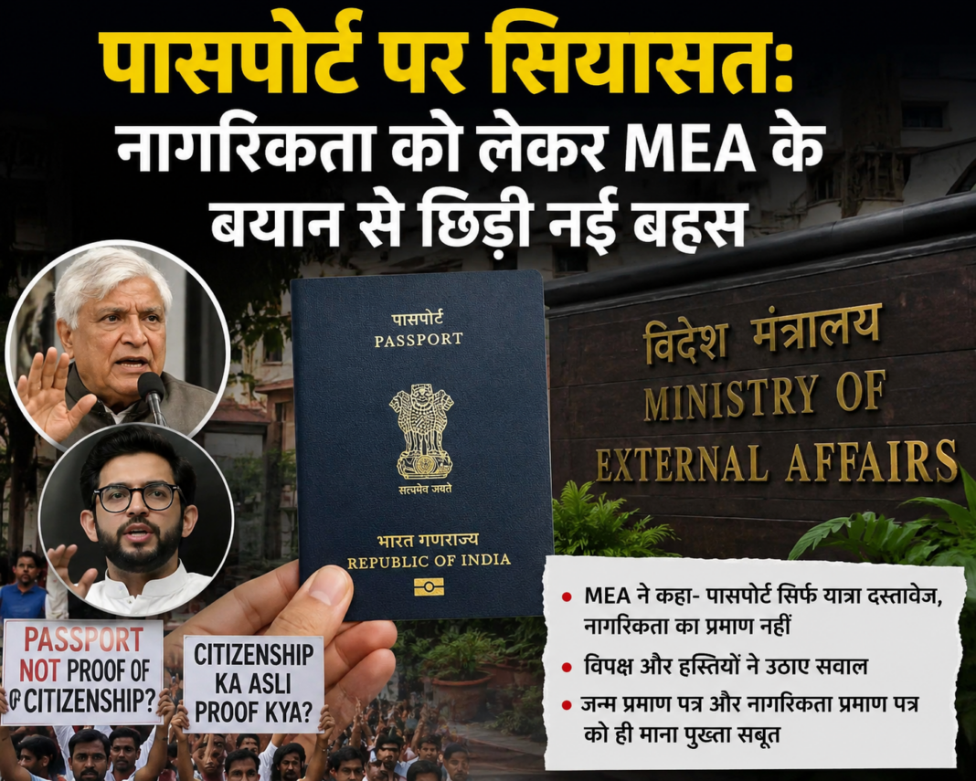पासपोर्ट पर सियासत: नागरिकता को लेकर MEA के बयान से छिड़ी नई बहस