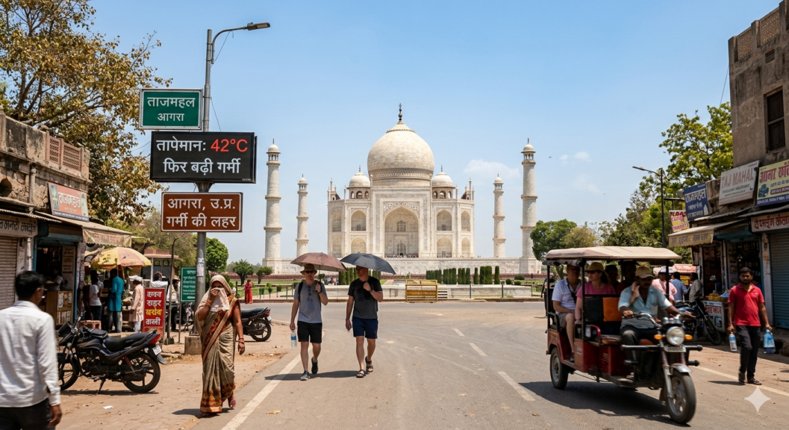 आगरा में फिर बढ़ी गर्मी, तापमान 42 डिग्री सेल्सियस पहुंचा