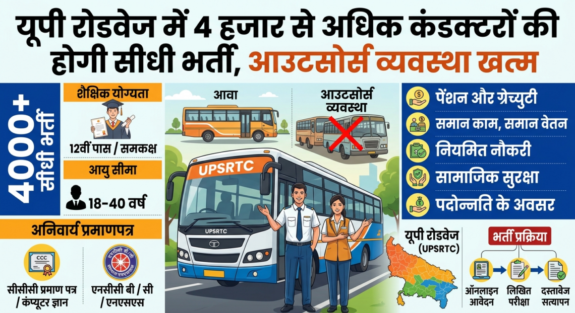 यूपी रोडवेज में 4 हजार से अधिक कंडक्टरों की होगी सीधी भर्ती, आउटसोर्स व्यवस्था खत्म