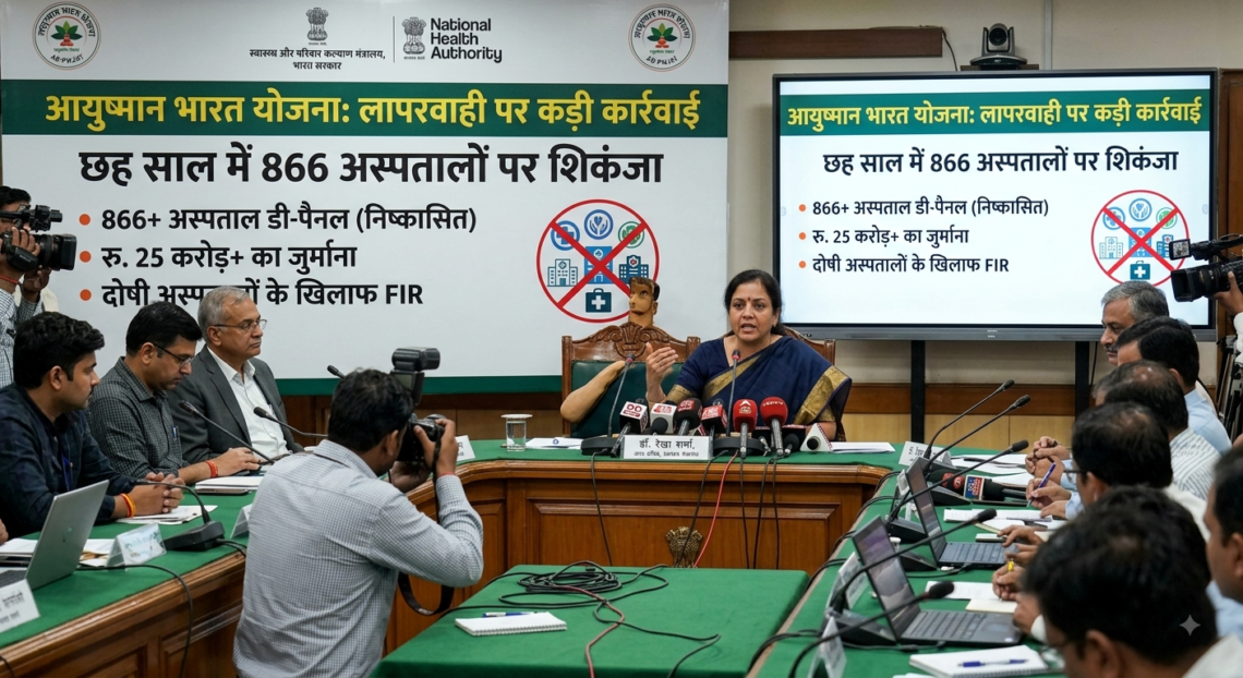 आयुष्मान योजना में लापरवाही पर सरकार की बड़ी कार्रवाई, छह साल में 866 अस्पतालों पर शिकंजा