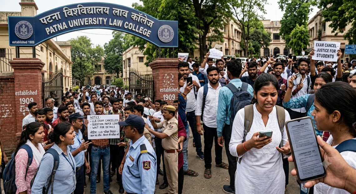 पटना विश्वविद्यालय की LLB प्रवेश परीक्षा में प्रश्नपत्र लीक, मोबाइल से फोटो खींचकर किया वायरल