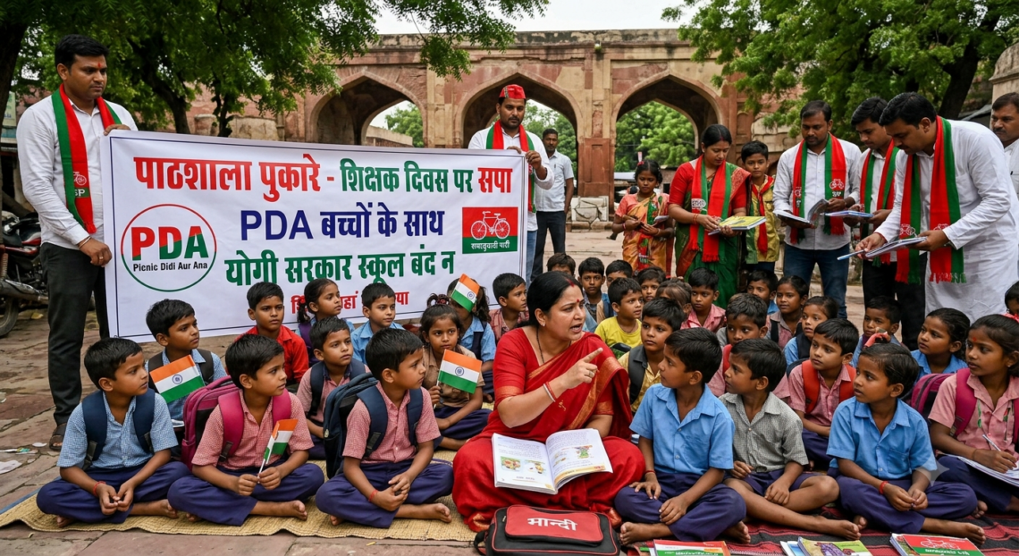 शिक्षक दिवस पर सपा की ‘पाठशाला पुकारे’