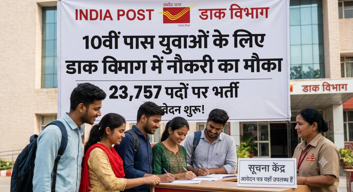 10वीं पास युवाओं के लिए डाक विभाग में नौकरी का मौका, 23,757 पदों पर भर्ती