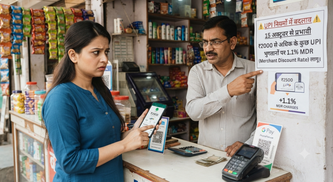 15 अक्टूबर से UPI के नियमों में बड़ा बदलाव, ₹2000 से ज्यादा के कुछ भुगतान पर लगेगा MDR
