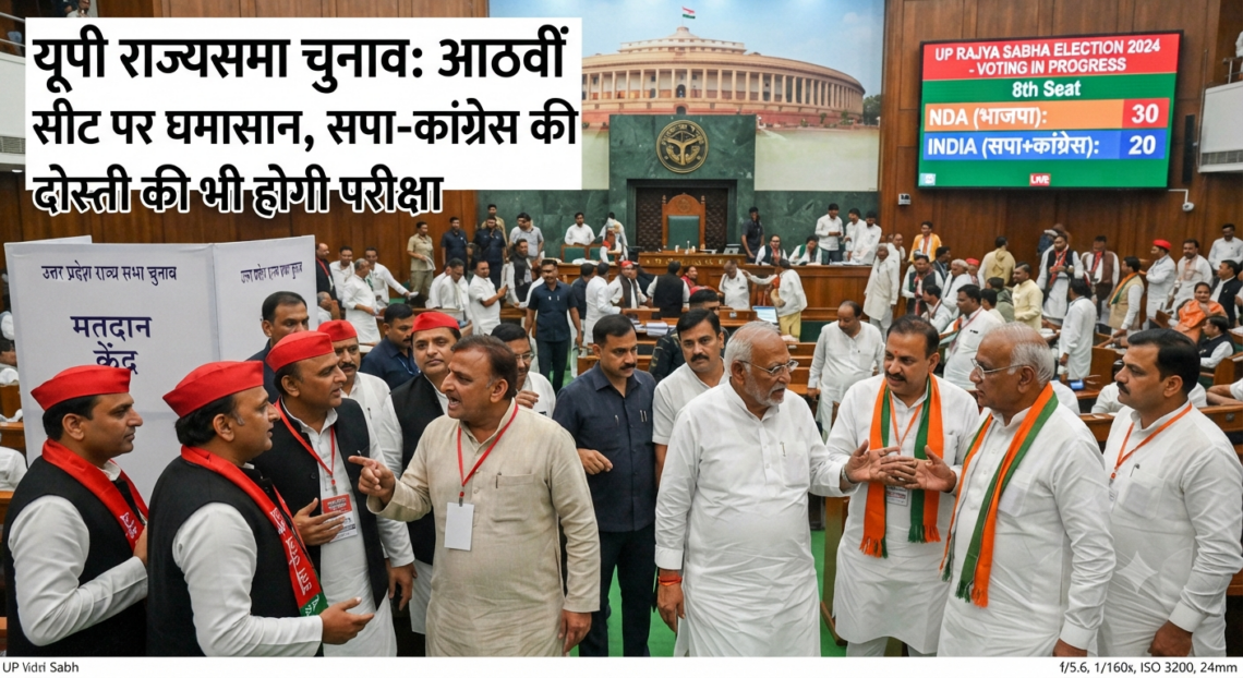 यूपी राज्यसभा चुनाव: आठवीं सीट पर घमासान, सपा-कांग्रेस की दोस्ती की भी होगी परीक्षा