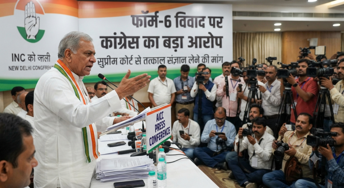 फॉर्म-6 विवाद पर कांग्रेस का बड़ा आरोप, सुप्रीम कोर्ट से तत्काल संज्ञान लेने की मांग