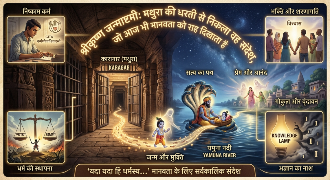 श्रीकृष्ण जन्माष्टमी: मथुरा की धरती से निकला वह संदेश, जो आज भी मानवता को राह दिखाता है