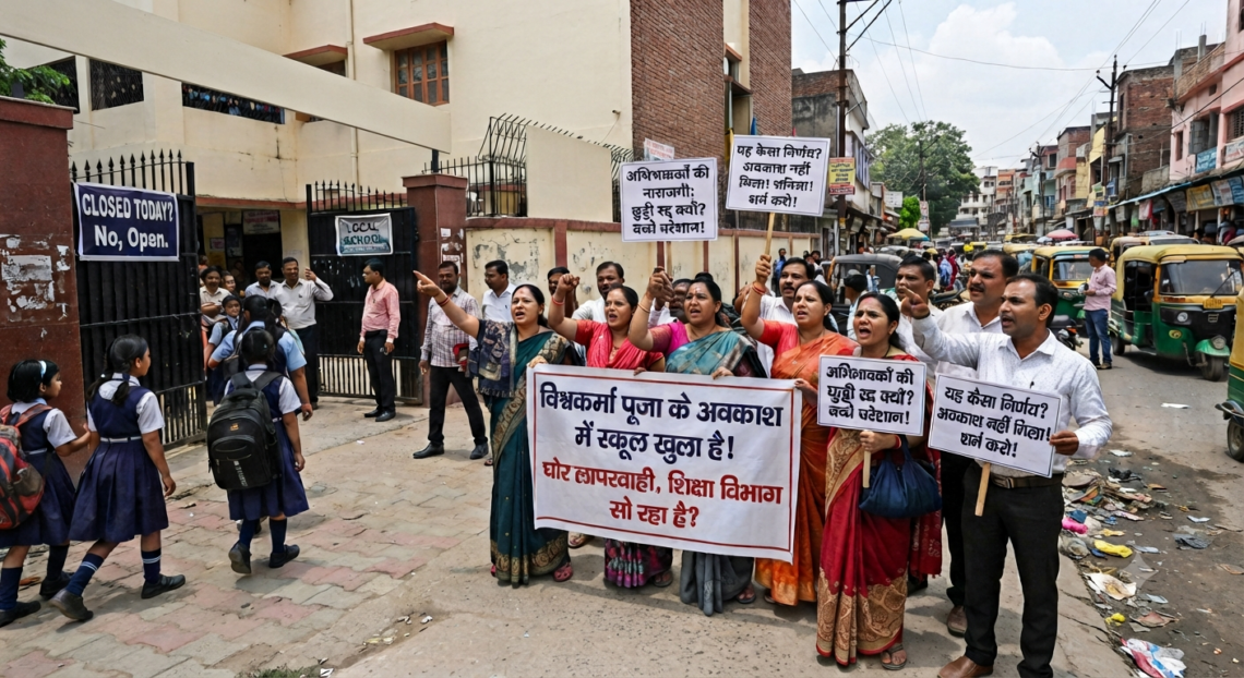 विश्वकर्मा पूजा के अवकाश में भी खुले कई स्कूल, खंड शिक्षा अधिकारी ने कहा—आदेश की अवहेलना