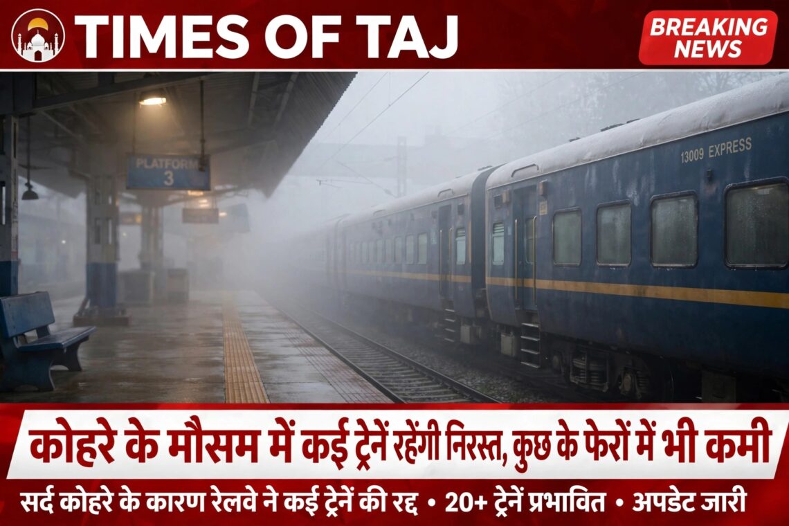 कोहरे के मौसम में कई ट्रेनें रहेंगी निरस्त, कुछ के फेरों में भी कमी