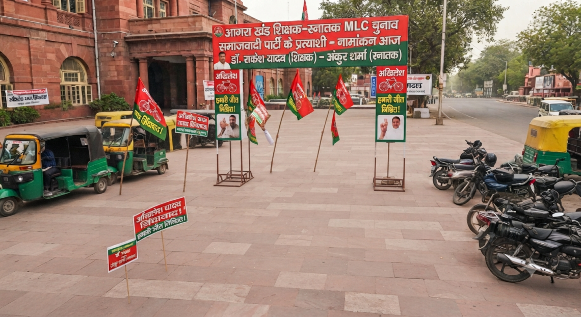 आगरा खंड शिक्षक-स्नातक MLC चुनाव: नामांकन के लिए अब सिर्फ दो दिन, सोमवार को सपा के दोनों प्रत्याशी भरेंगे पर्चा