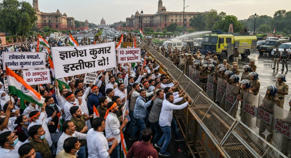 ज्ञानेश कुमार के इस्तीफे की मांग पर 10 अक्टूबर का प्रदर्शन, दिल्ली में सुरक्षा हाई अलर्ट